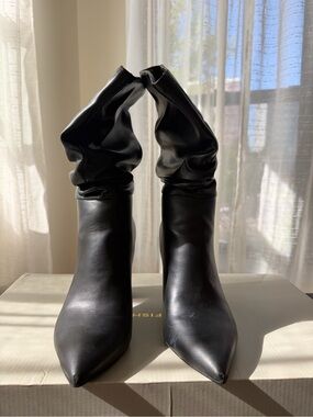 Black Slouchy Pointed-Toe Women's Boots